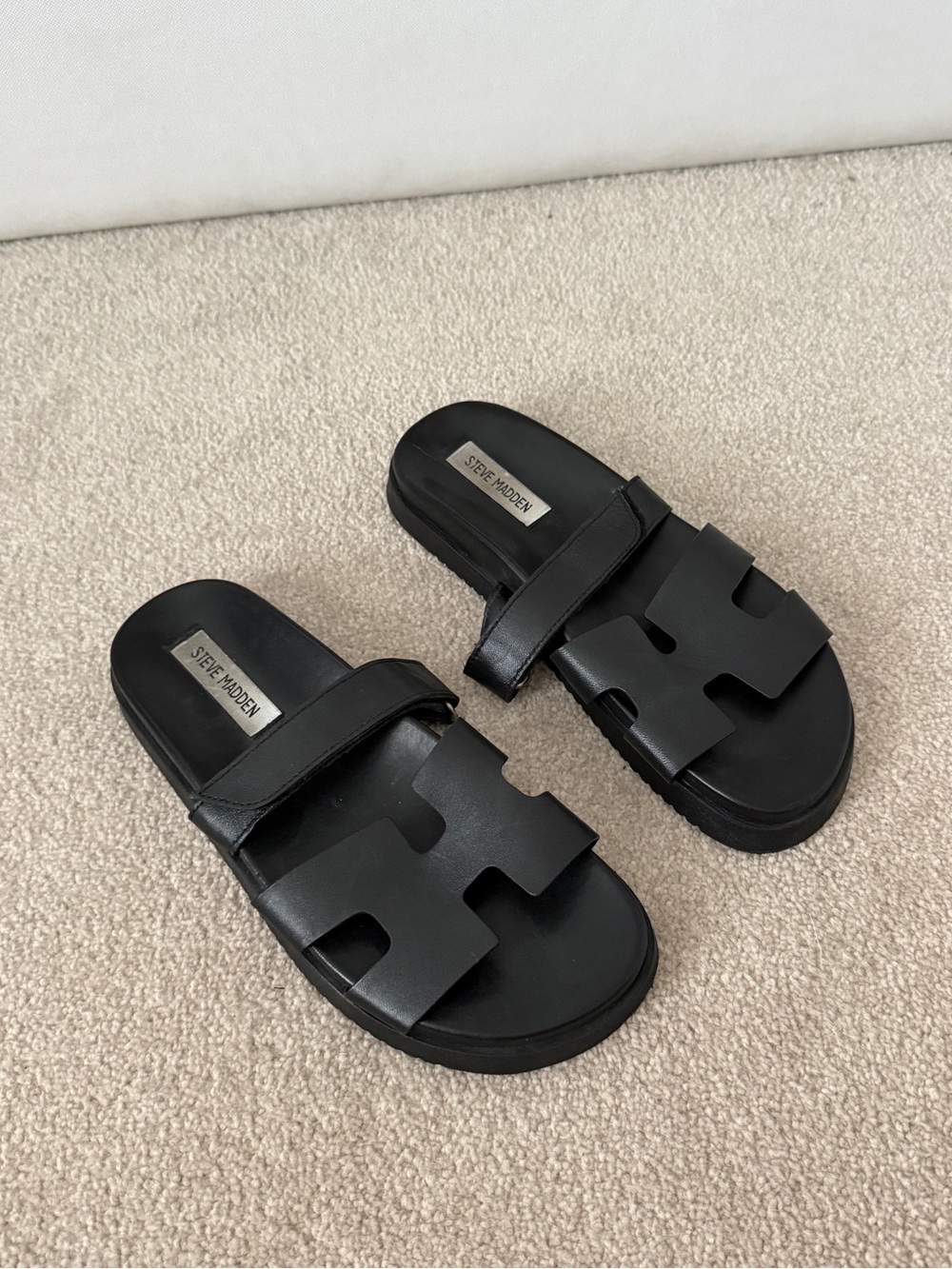 Steve Madden MAYVEN BLACK LEATHER sandals